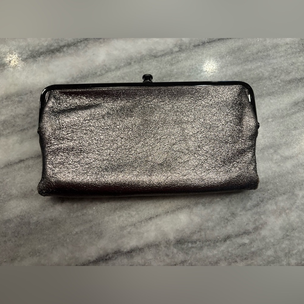 HOBO “Lauren” Metallic Silver Wallet Clutch